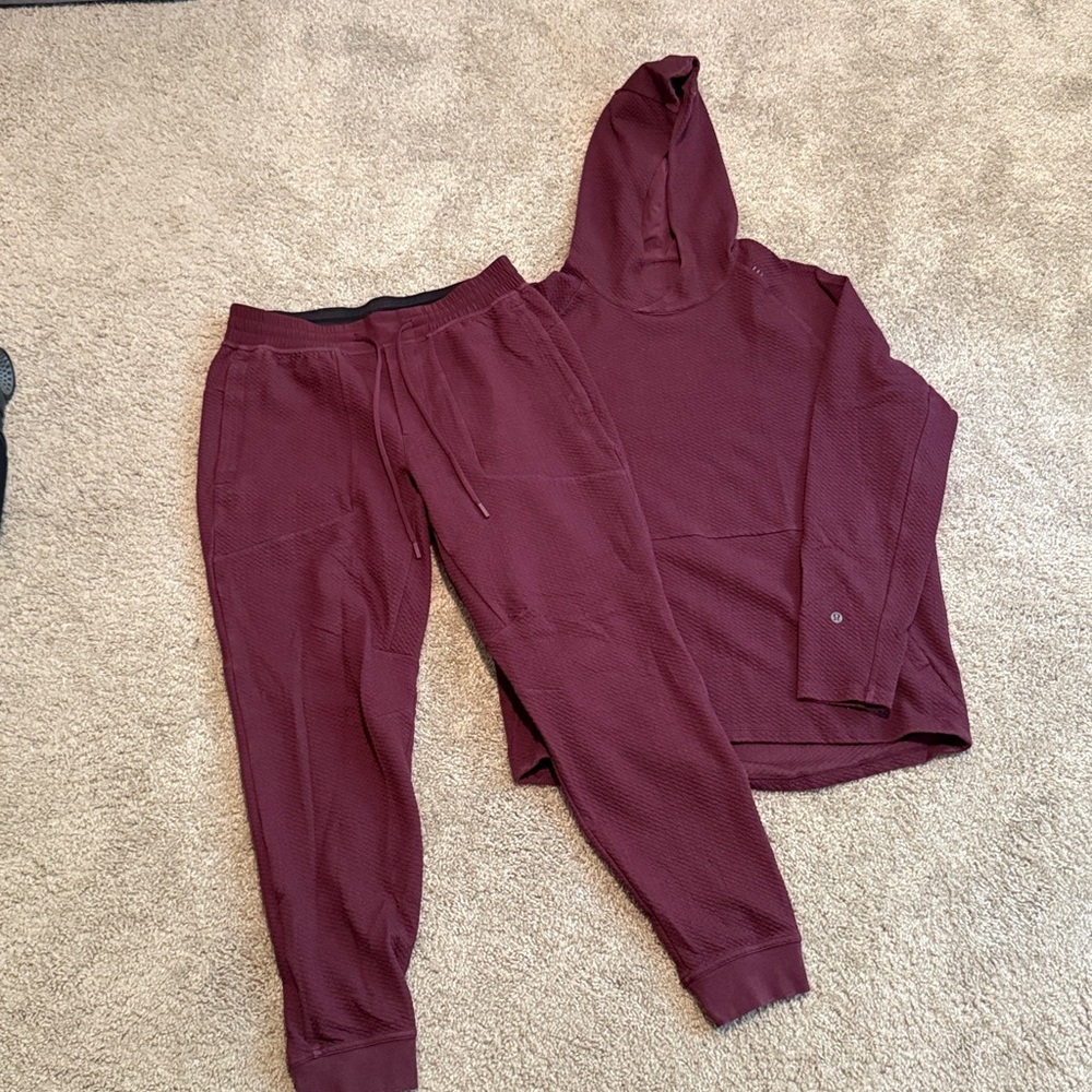 Lululemon “At Ease” sweat suit with Hoody and Joggers size L